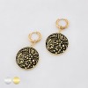 PAIR OF FLORAL FILIGREE CIRCLE DANGLE 316L SURGICAL STEEL HUGGIE/HOOP EARRINGS 